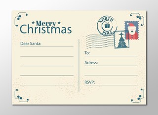 浅黄色怀旧merry Christmas圣诞节信纸设计